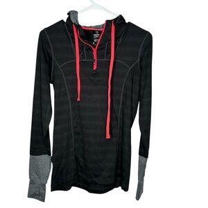 MPG Women’s Pullover Hoodie Long Sleeves Small Gray Black Pink